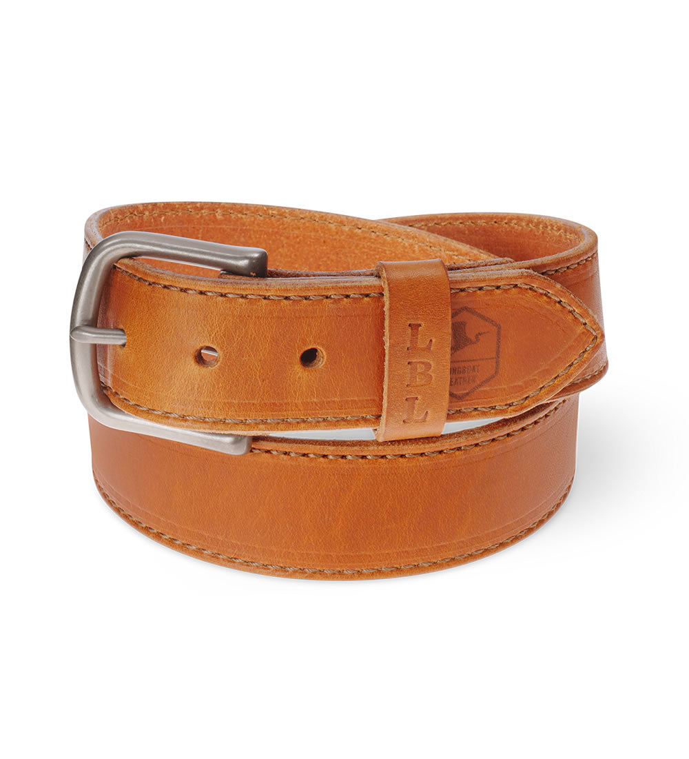 Kiawah Tan Bridle Leather Belt - Stitched