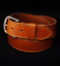 Load image into Gallery viewer, Kiawah Tan Bridle Leather Belt - Stitched
